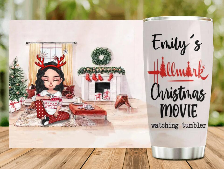 Personalized Christmas Tumbler - Gift Idea For Christmas/Friends - Emily's Hallmark Christmas Movie Watching Tumbler