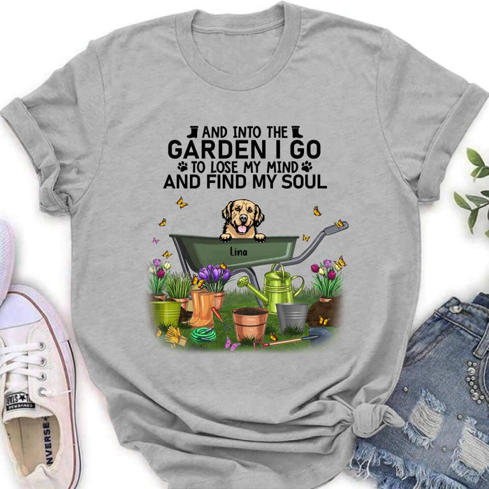Personalized Pet Shirt/Pullover Hoodie - Up to 6 Pets - Gift Idea For Dog/Cat Lover - I Just Want To Work In My Garden And Hang Out With My Dogs