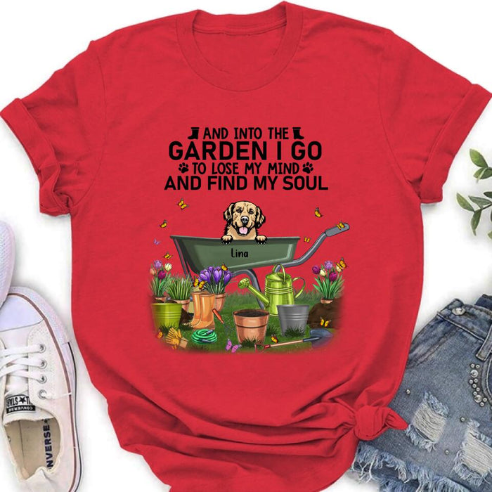 Personalized Pet Shirt/Pullover Hoodie - Up to 6 Pets - Gift Idea For Dog/Cat Lover - I Just Want To Work In My Garden And Hang Out With My Dogs