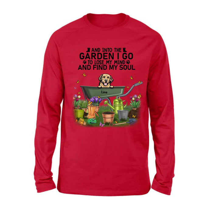 Personalized Pet Shirt/Pullover Hoodie - Up to 6 Pets - Gift Idea For Dog/Cat Lover - I Just Want To Work In My Garden And Hang Out With My Dogs