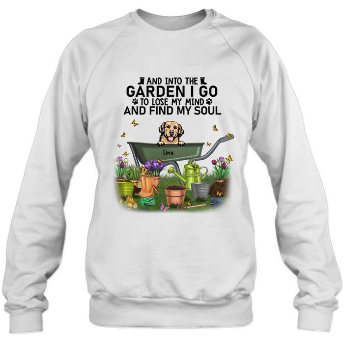 Personalized Pet Shirt/Pullover Hoodie - Up to 6 Pets - Gift Idea For Dog/Cat Lover - I Just Want To Work In My Garden And Hang Out With My Dogs