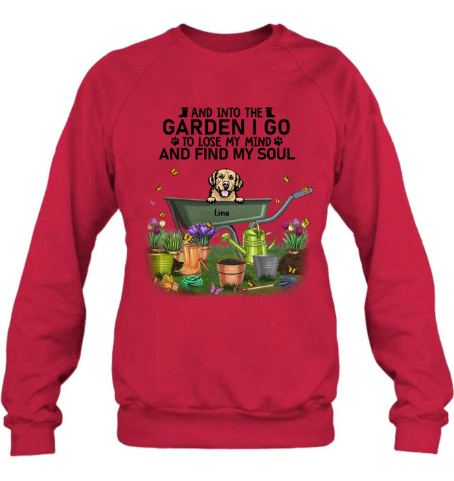 Personalized Pet Shirt/Pullover Hoodie - Up to 6 Pets - Gift Idea For Dog/Cat Lover - I Just Want To Work In My Garden And Hang Out With My Dogs