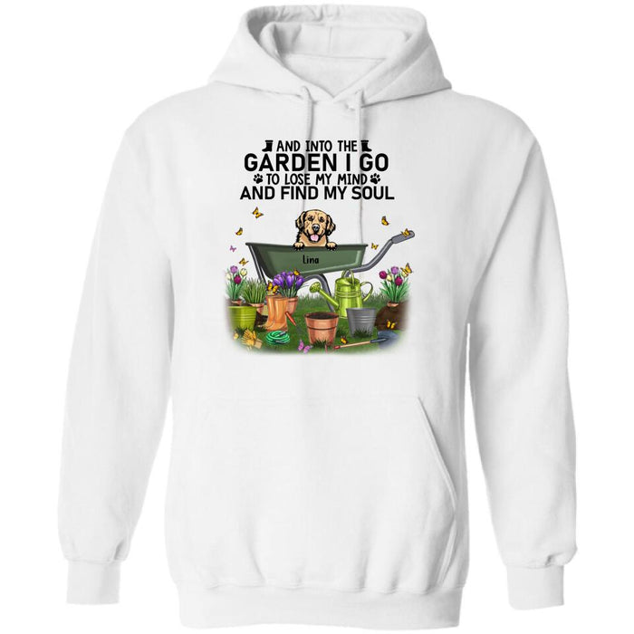 Personalized Pet Shirt/Pullover Hoodie - Up to 6 Pets - Gift Idea For Dog/Cat Lover - I Just Want To Work In My Garden And Hang Out With My Dogs