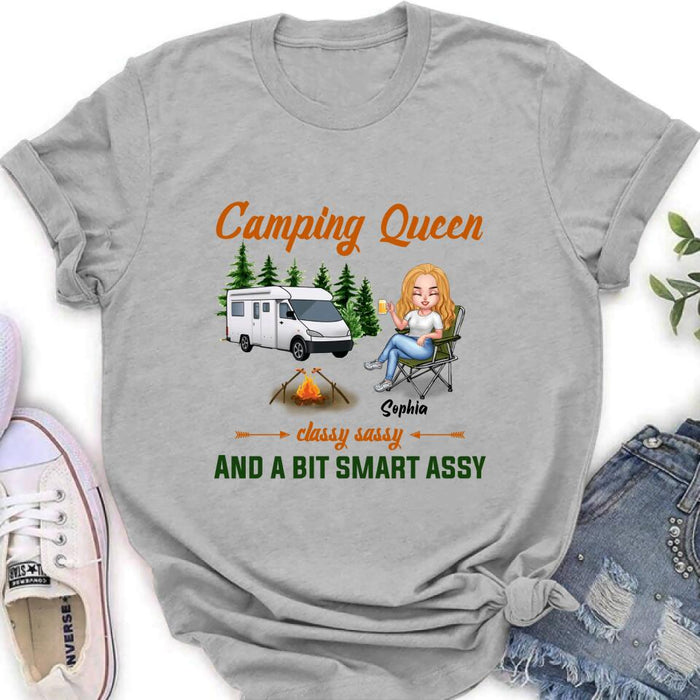 Personalized Camping Queen Shirt/Pullover Hoodie - Gift Idea For Camping Lover