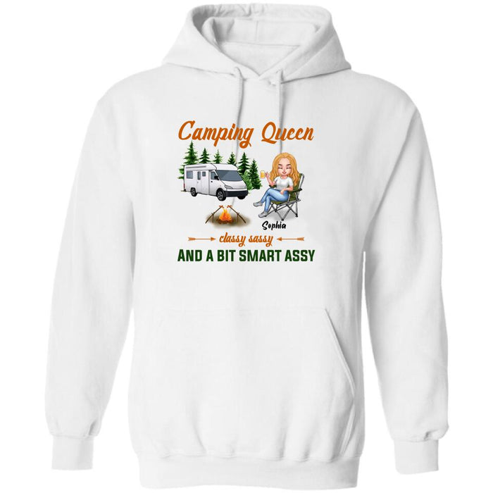 Personalized Camping Queen Shirt/Pullover Hoodie - Gift Idea For Camping Lover