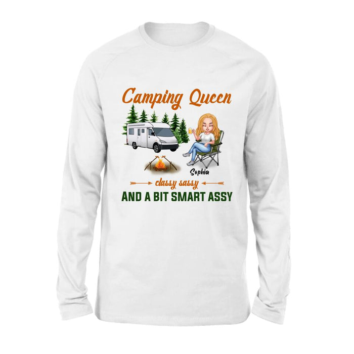 Personalized Camping Queen Shirt/Pullover Hoodie - Gift Idea For Camping Lover