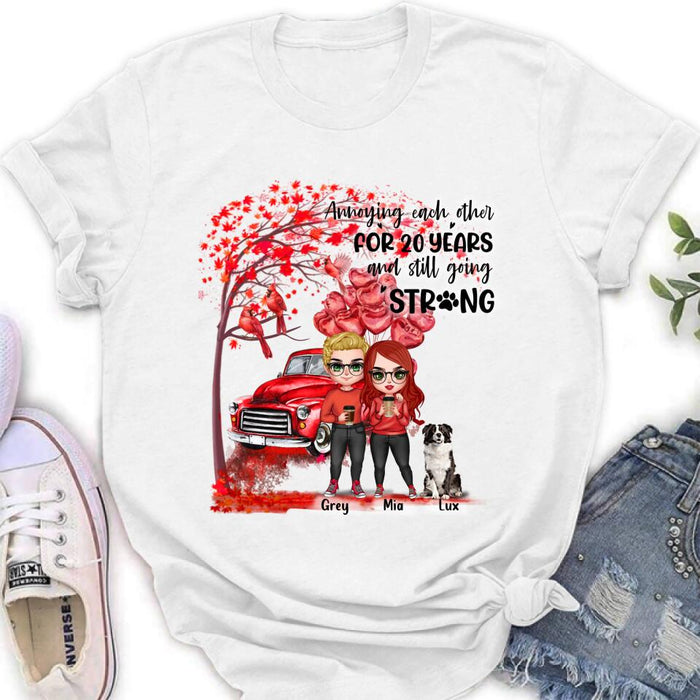Personalized Valentine Couple & Dog Shirt/Pullover Hoodie - Valentine's Day Gift Idea For Couple - Annoying Each Other For 20 Years And Still Going Strong