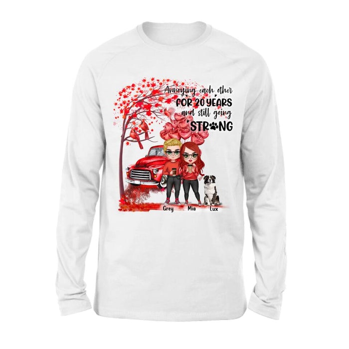 Personalized Valentine Couple & Dog Shirt/Pullover Hoodie - Valentine's Day Gift Idea For Couple - Annoying Each Other For 20 Years And Still Going Strong