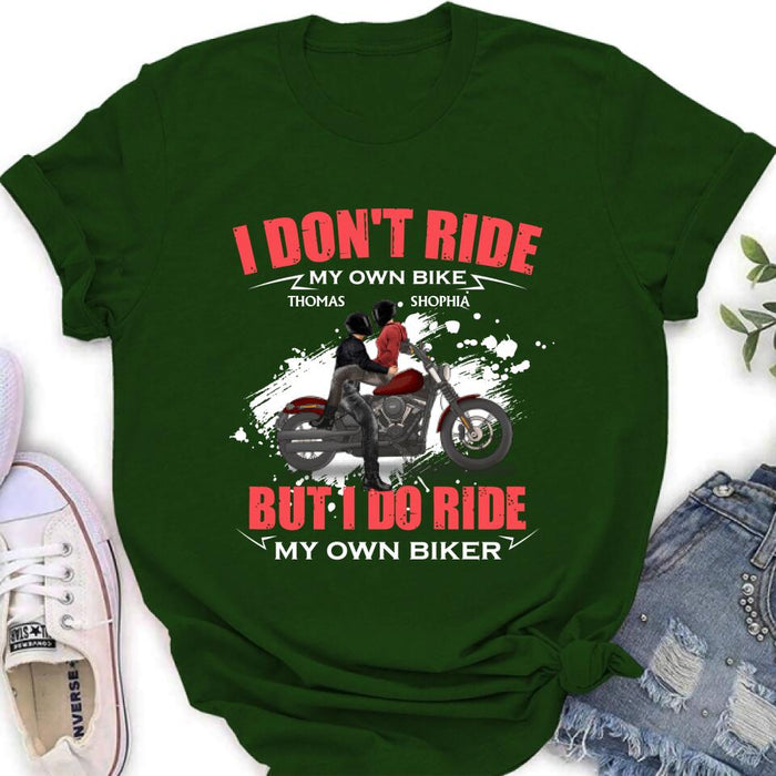 Personalized Couple Riding T- Shirt - Gifts For Riders - I Don't Ride My Own Bike But I Do Ride My Own Bike