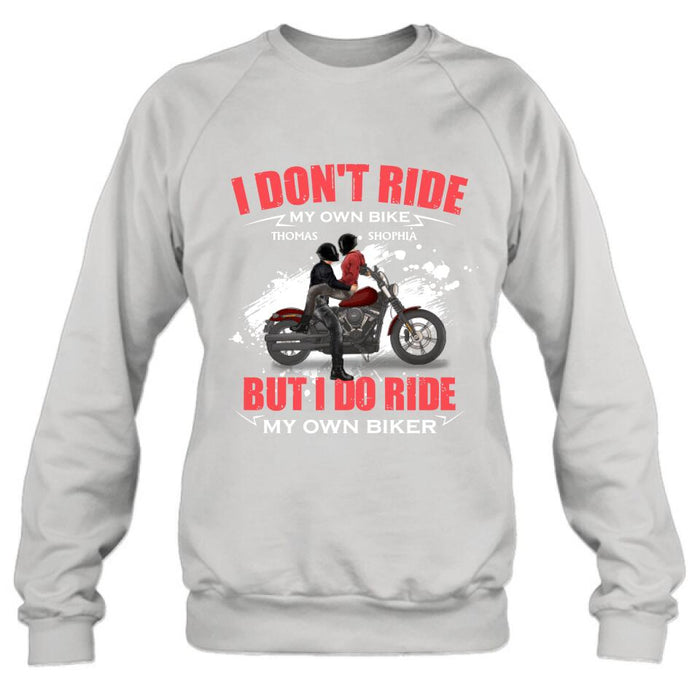 Personalized Couple Riding T- Shirt - Gifts For Riders - I Don't Ride My Own Bike But I Do Ride My Own Bike