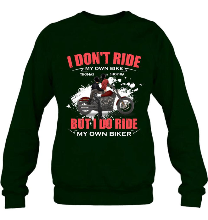 Personalized Couple Riding T- Shirt - Gifts For Riders - I Don't Ride My Own Bike But I Do Ride My Own Bike