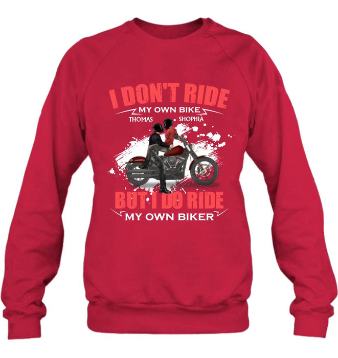 Personalized Couple Riding T- Shirt - Gifts For Riders - I Don't Ride My Own Bike But I Do Ride My Own Bike