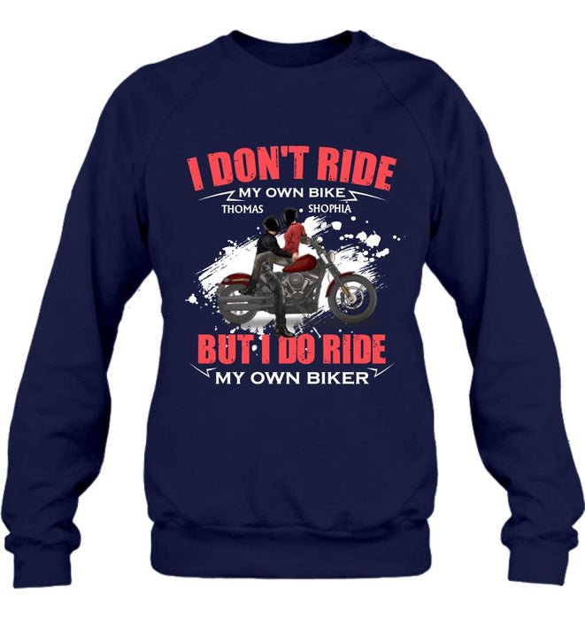 Personalized Couple Riding T- Shirt - Gifts For Riders - I Don't Ride My Own Bike But I Do Ride My Own Bike