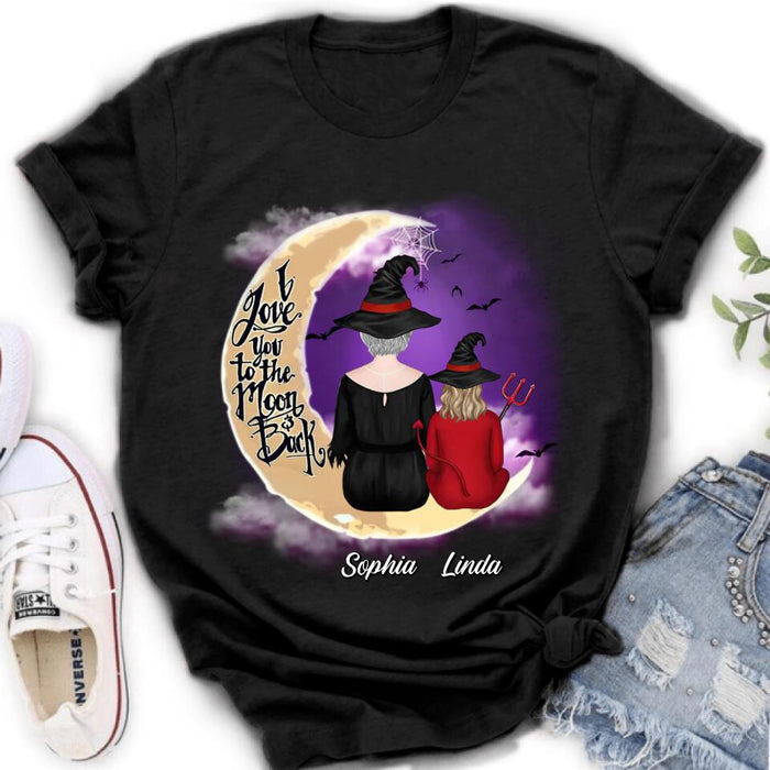 Personalized Grandma Shirt/Hoodie - Halloween Gift Idea For Grandma/Grandkid - I Love You To The Moon And Back