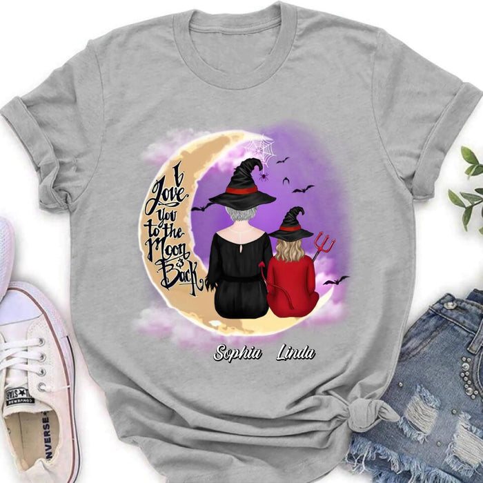 Personalized Grandma Shirt/Hoodie - Halloween Gift Idea For Grandma/Grandkid - I Love You To The Moon And Back