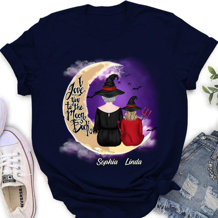 Personalized Grandma Shirt/Hoodie - Halloween Gift Idea For Grandma/Grandkid - I Love You To The Moon And Back