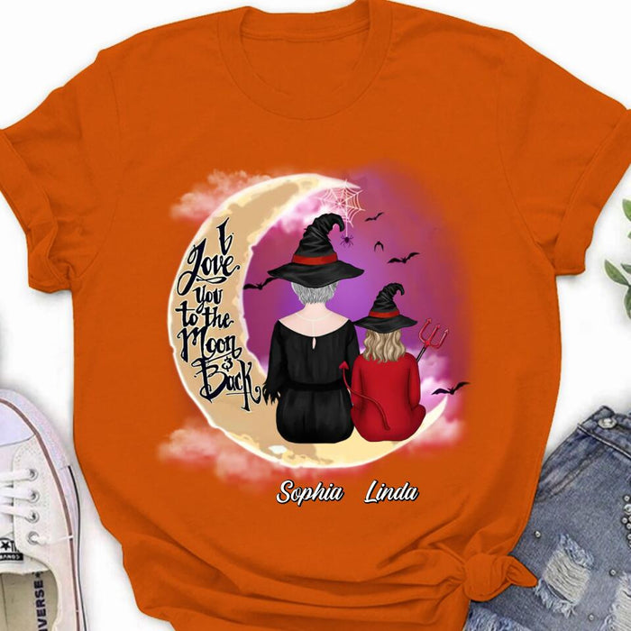 Personalized Grandma Shirt/Hoodie - Halloween Gift Idea For Grandma/Grandkid - I Love You To The Moon And Back