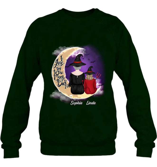 Personalized Grandma Shirt/Hoodie - Halloween Gift Idea For Grandma/Grandkid - I Love You To The Moon And Back