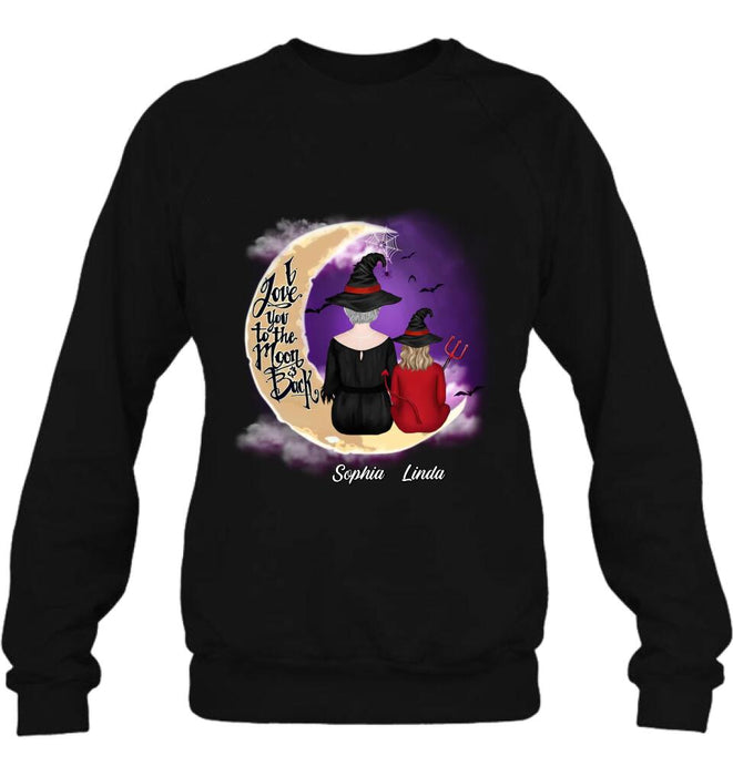 Personalized Grandma Shirt/Hoodie - Halloween Gift Idea For Grandma/Grandkid - I Love You To The Moon And Back