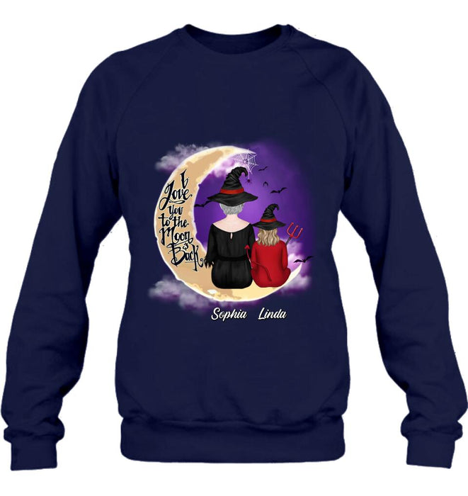 Personalized Grandma Shirt/Hoodie - Halloween Gift Idea For Grandma/Grandkid - I Love You To The Moon And Back