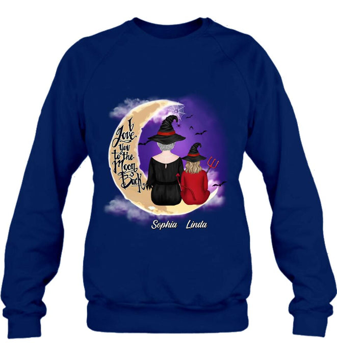 Personalized Grandma Shirt/Hoodie - Halloween Gift Idea For Grandma/Grandkid - I Love You To The Moon And Back