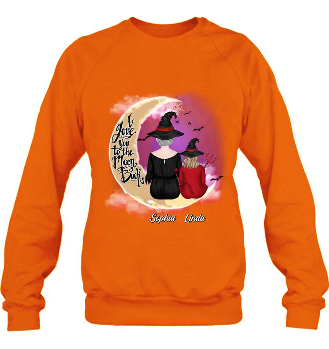 Personalized Grandma Shirt/Hoodie - Halloween Gift Idea For Grandma/Grandkid - I Love You To The Moon And Back