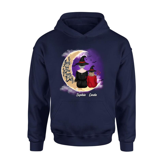 Personalized Grandma Shirt/Hoodie - Halloween Gift Idea For Grandma/Grandkid - I Love You To The Moon And Back