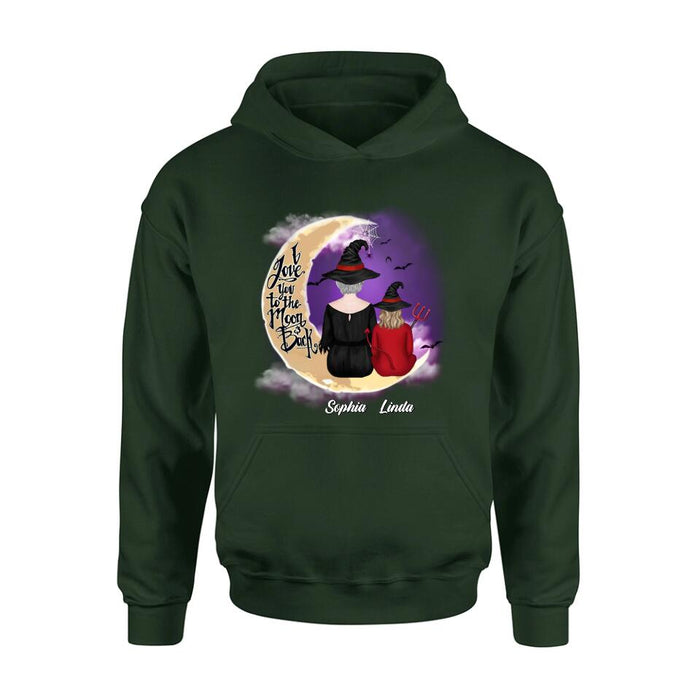 Personalized Grandma Shirt/Hoodie - Halloween Gift Idea For Grandma/Grandkid - I Love You To The Moon And Back