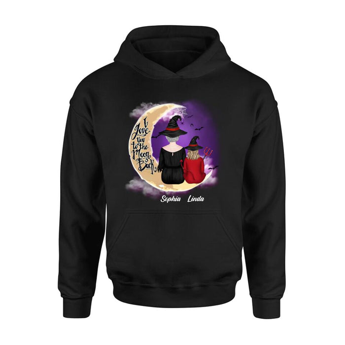 Personalized Grandma Shirt/Hoodie - Halloween Gift Idea For Grandma/Grandkid - I Love You To The Moon And Back
