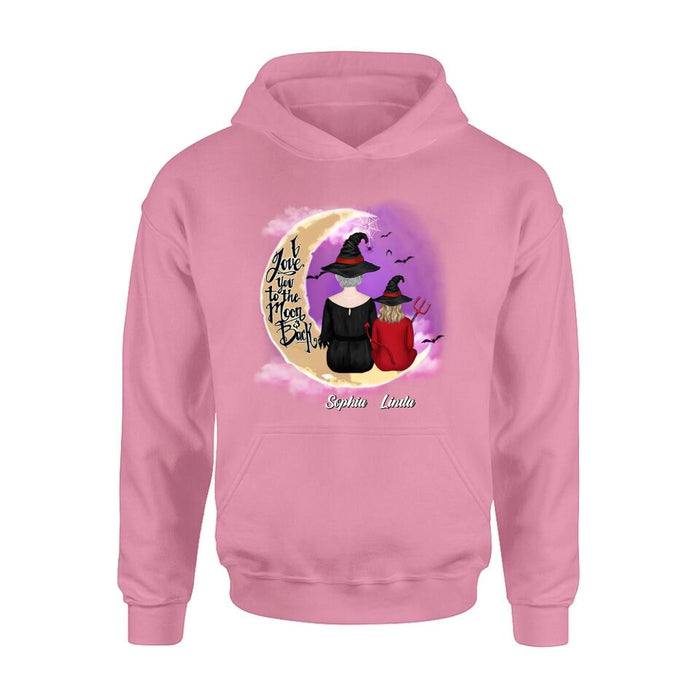Personalized Grandma Shirt/Hoodie - Halloween Gift Idea For Grandma/Grandkid - I Love You To The Moon And Back
