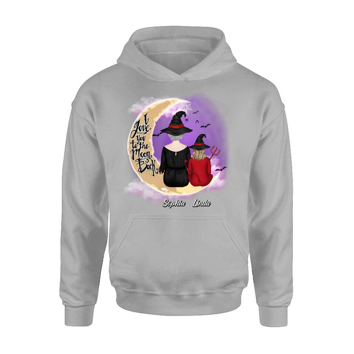 Personalized Grandma Shirt/Hoodie - Halloween Gift Idea For Grandma/Grandkid - I Love You To The Moon And Back