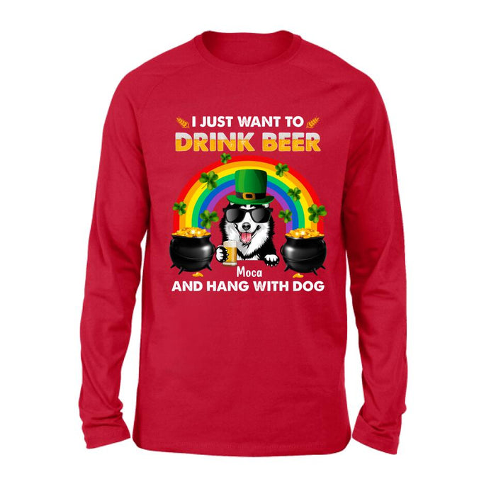 Personalized Dog Shirt/Pullover Hoodie - Up to 3 Dogs - St. Patrick's Day Gift Idea For Dog Lover - I Only Drink Beer 3 Days A Week