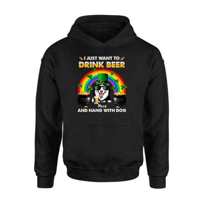 Personalized Dog Shirt/Pullover Hoodie - Up to 3 Dogs - St. Patrick's Day Gift Idea For Dog Lover - I Only Drink Beer 3 Days A Week