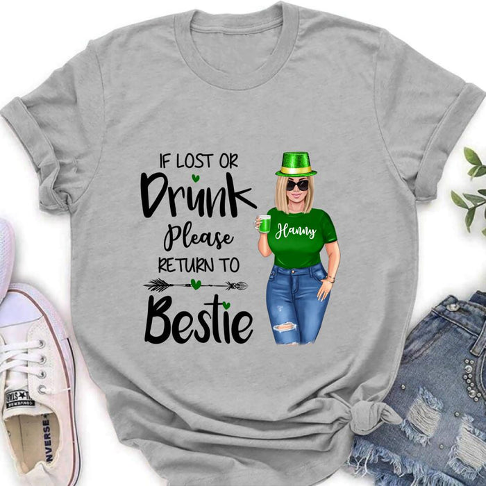 Personalized St Patrick's Day Shirt/Pullover Hoodie/Sweatshirt/Long Sleeve - Gift Idea For St Patrick's Day - If Lost Or Drunk  Please Return To Bestie