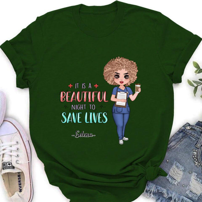 Personalized Nurse Shirt/Pullover Hoodie - Best Gift For Nurse - It's A Beautiful Night To Save Lives