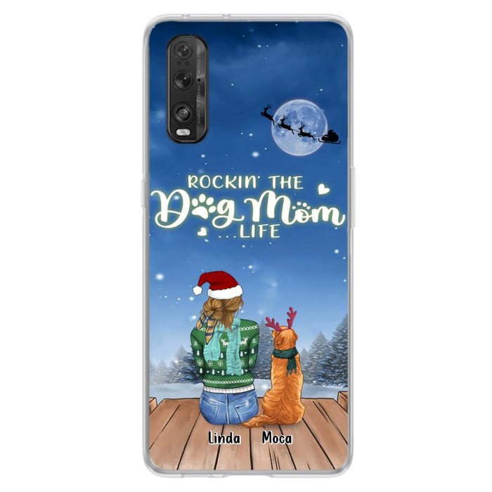 Personalized Christmas Dog Mom Phone Case - Up to 5 Dogs - Gift Idea For Dog Lover/Dog Mom - Rockin' The Dog Mom Life - Case For Xiaomi, Oppo And Huawei