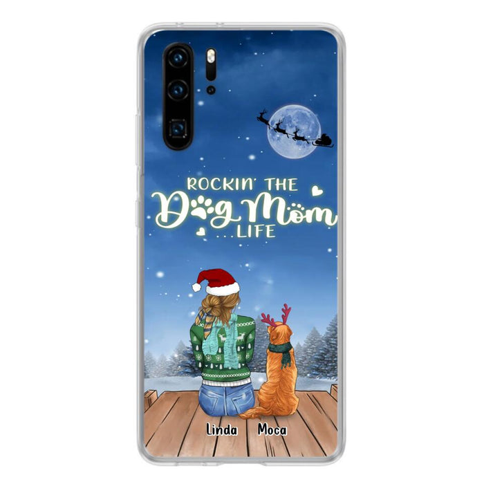 Personalized Christmas Dog Mom Phone Case - Up to 5 Dogs - Gift Idea For Dog Lover/Dog Mom - Rockin' The Dog Mom Life - Case For Xiaomi, Oppo And Huawei