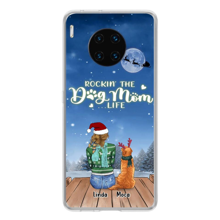 Personalized Christmas Dog Mom Phone Case - Up to 5 Dogs - Gift Idea For Dog Lover/Dog Mom - Rockin' The Dog Mom Life - Case For Xiaomi, Oppo And Huawei