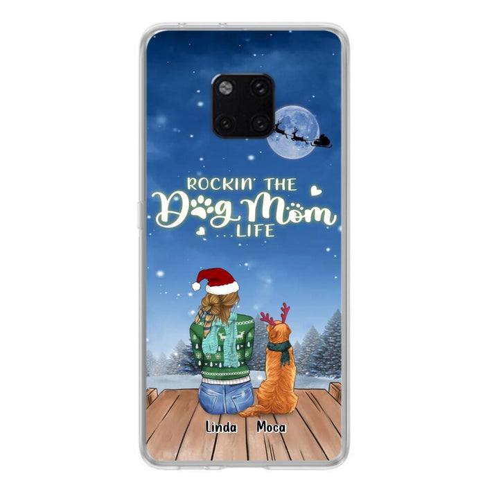 Personalized Christmas Dog Mom Phone Case - Up to 5 Dogs - Gift Idea For Dog Lover/Dog Mom - Rockin' The Dog Mom Life - Case For Xiaomi, Oppo And Huawei
