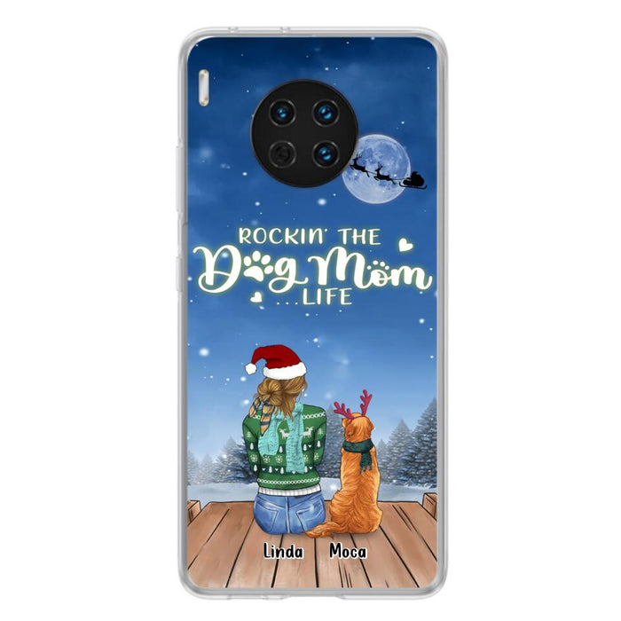 Personalized Christmas Dog Mom Phone Case - Up to 5 Dogs - Gift Idea For Dog Lover/Dog Mom - Rockin' The Dog Mom Life - Case For Xiaomi, Oppo And Huawei