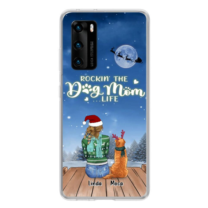 Personalized Christmas Dog Mom Phone Case - Up to 5 Dogs - Gift Idea For Dog Lover/Dog Mom - Rockin' The Dog Mom Life - Case For Xiaomi, Oppo And Huawei