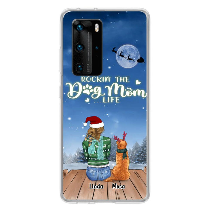 Personalized Christmas Dog Mom Phone Case - Up to 5 Dogs - Gift Idea For Dog Lover/Dog Mom - Rockin' The Dog Mom Life - Case For Xiaomi, Oppo And Huawei