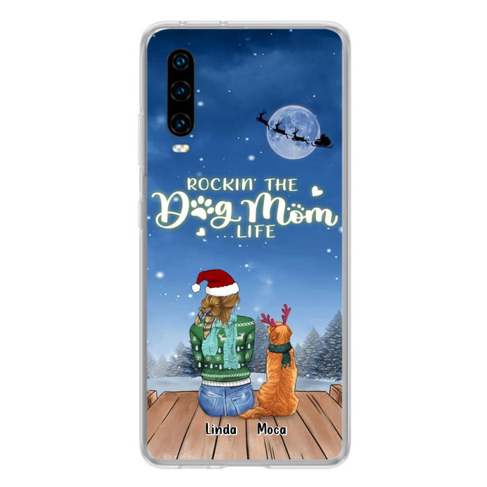 Personalized Christmas Dog Mom Phone Case - Up to 5 Dogs - Gift Idea For Dog Lover/Dog Mom - Rockin' The Dog Mom Life - Case For Xiaomi, Oppo And Huawei