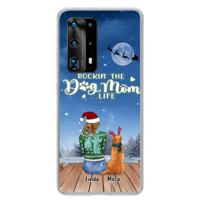 Personalized Christmas Dog Mom Phone Case - Up to 5 Dogs - Gift Idea For Dog Lover/Dog Mom - Rockin' The Dog Mom Life - Case For Xiaomi, Oppo And Huawei