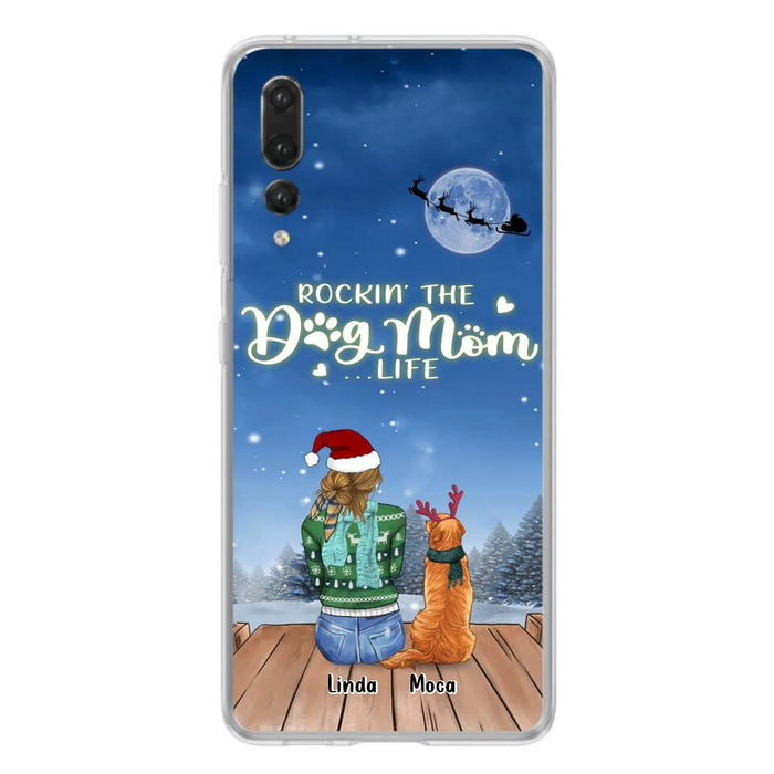 Personalized Christmas Dog Mom Phone Case - Up to 5 Dogs - Gift Idea For Dog Lover/Dog Mom - Rockin' The Dog Mom Life - Case For Xiaomi, Oppo And Huawei