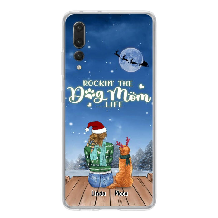 Personalized Christmas Dog Mom Phone Case - Up to 5 Dogs - Gift Idea For Dog Lover/Dog Mom - Rockin' The Dog Mom Life - Case For Xiaomi, Oppo And Huawei