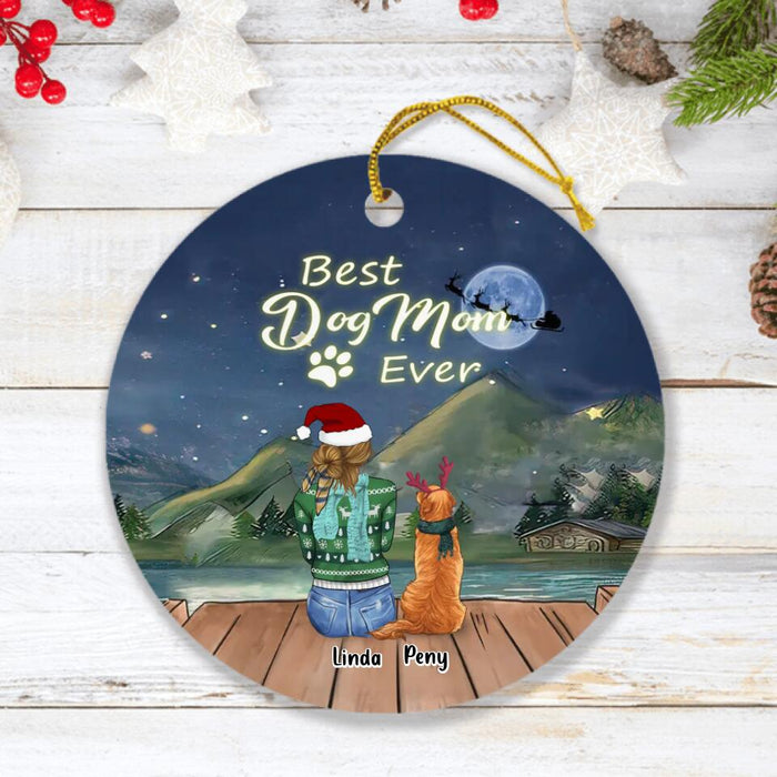 Personalized Christmas Dog Mom Ornament - Up to 5 Dogs - Gift Idea For Dog Lover - You Had Me At Woof