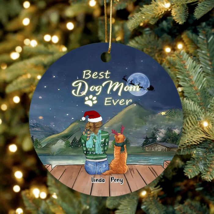 Personalized Christmas Dog Mom Ornament - Up to 5 Dogs - Gift Idea For Dog Lover - You Had Me At Woof
