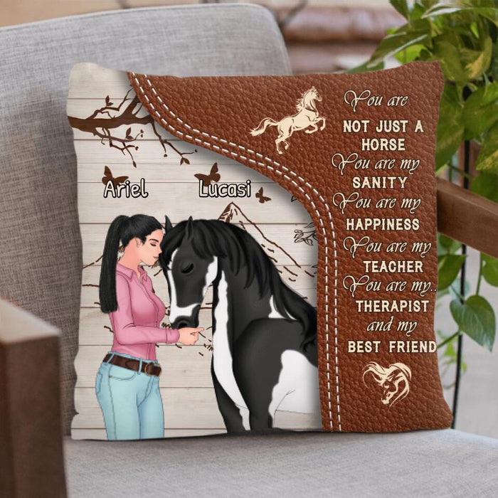 Personalized Horse Pillow Cover - Up to 5 Horses - Christmas Gift Idea For Horse Lovers - You Are Not Just A Horse