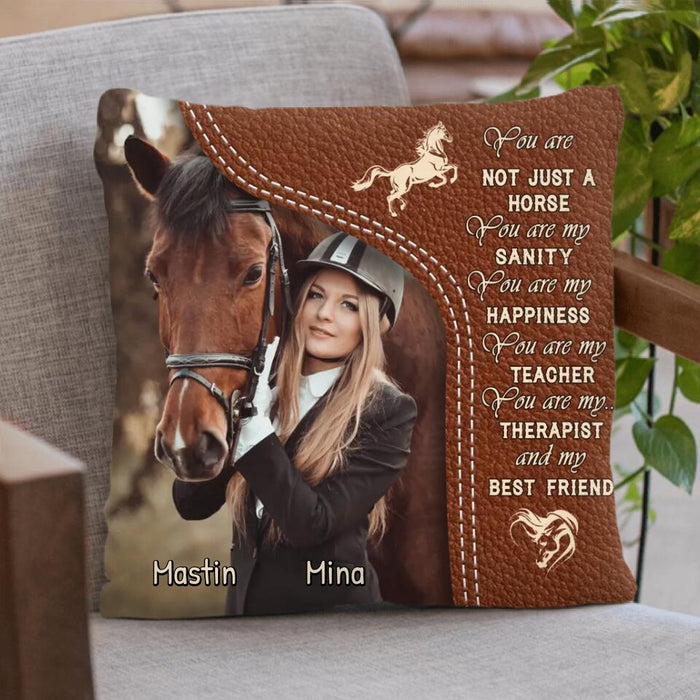 Personalized Horse Photo Pillow Cover - Christmas Gift Idea For Horse Lovers - You Are Not Just A Horse